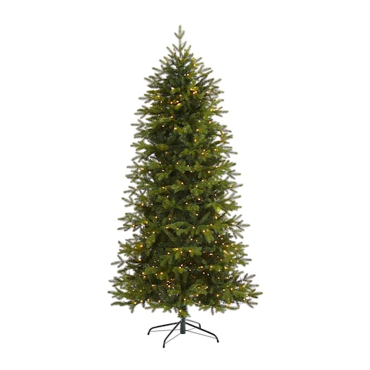 7ft. Pre-Lit Belgium Fir Artificial Christmas Tree, Clear LED Lights